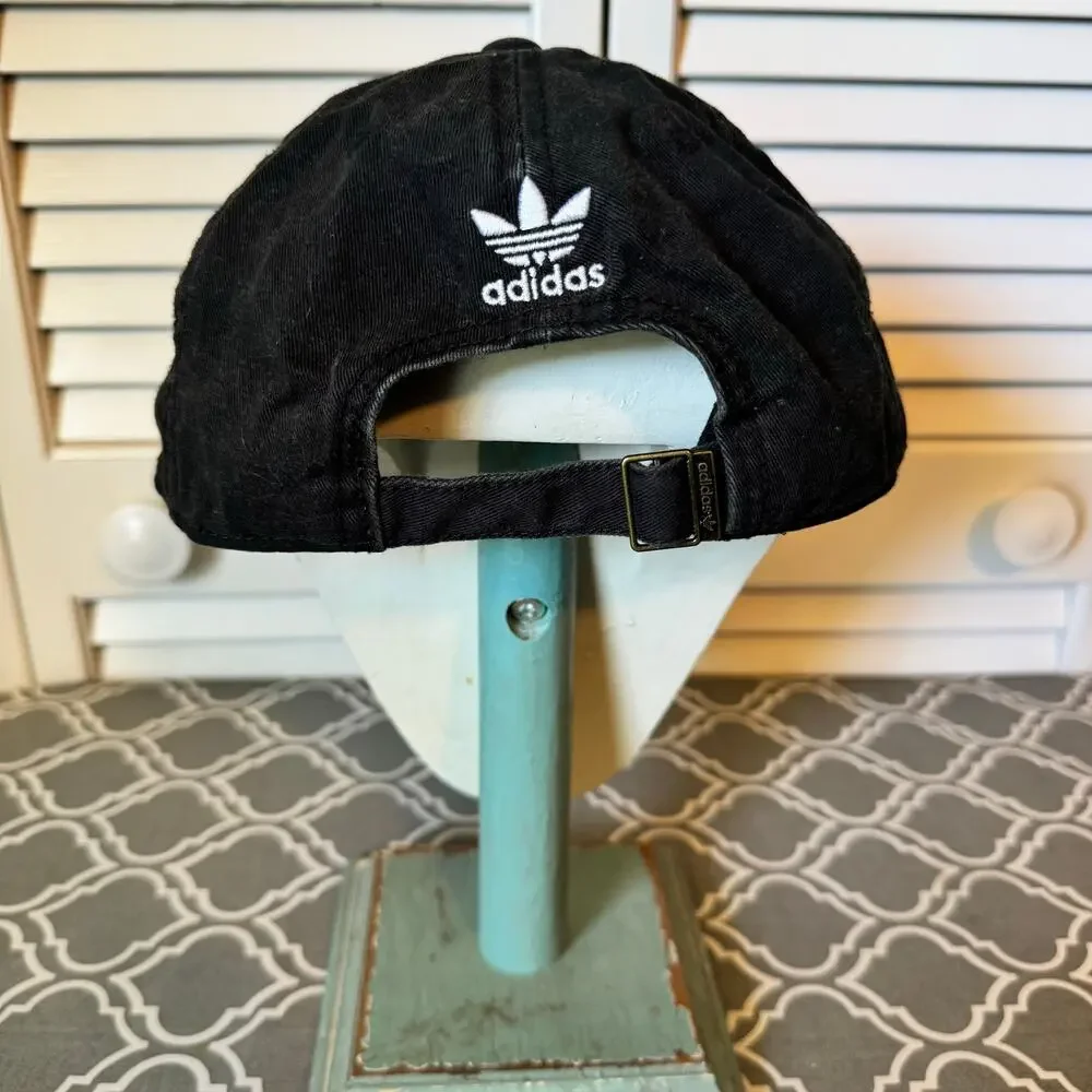 Adidas Baseball Cap Hat Black White Athletic One Size Adjustable Strap Active